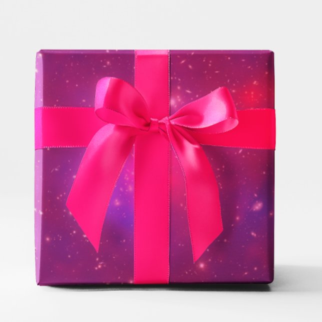 Rosa överlagring galaxhop presentpapper (Pink Overlay Galaxy Cluster Wrapping Paper)
