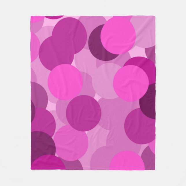 Rosa överlappande cirkel Mönster Fleecefilt (Framsidan)