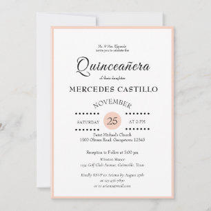 Rosa - översikt Quinceañera-inbjudan Inbjudningar