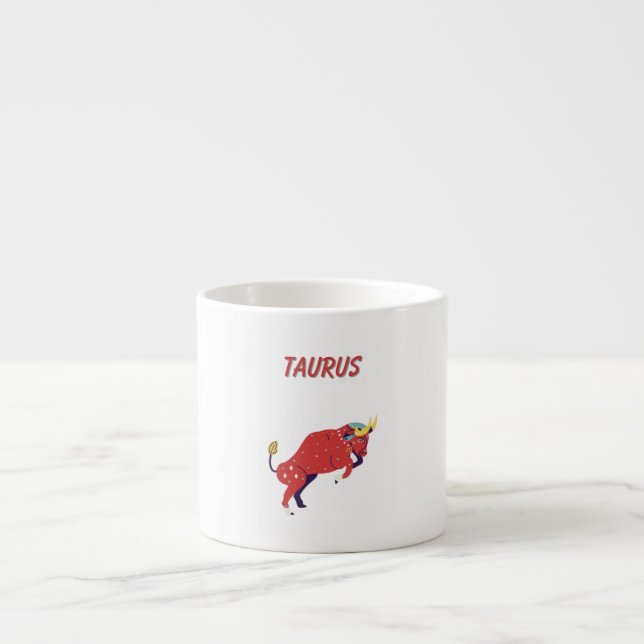 Rosa Oxen, stjärntecken, stjärnbildsutskrift Espressomugg (Framsidan)