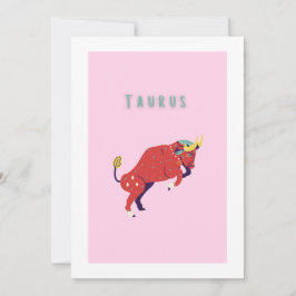 Rosa Oxen, stjärntecken, stjärnbildsutskrift Inbjudningar