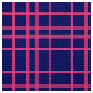 Rosa på blå rutiga linjer design  tyg