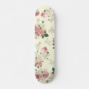 Rosa på Blommigt för Vintage av Gult Mini Skateboard Bräda 18,5 Cm