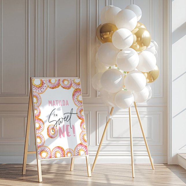 Rosa på födelsedag party välkomstskylt poster (Skapare uppladdad)