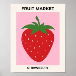 Rosa på frukt- och grönsaksmarknaden Jordgubbarsma Poster