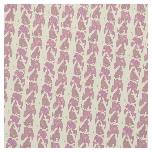 Rosa på Gult Vänd flops Abstrakt Mönster Tyg (Provkarta)