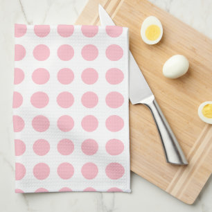 Rosa på Polka dots i det Storleka Vågrät i vitt Kökshandduk