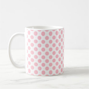 Rosa på Polka dots Storlekare Mönster Kaffemugg