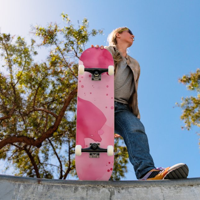 Rosa på rosa abstrakt mini skateboard bräda 18,5 cm (Utomhus 1)
