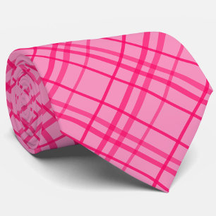 Rosa på rosa rutnätslinje Plaid Design Slips