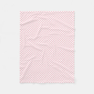 Rosa på vit liten Storlek Polka dots Fleecefilt