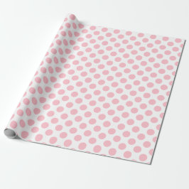 Rosa på vit, medelStorlek Polka dots Presentpapper