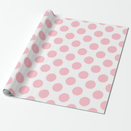 Rosa på vit Storlek Polka dots Presentpapper