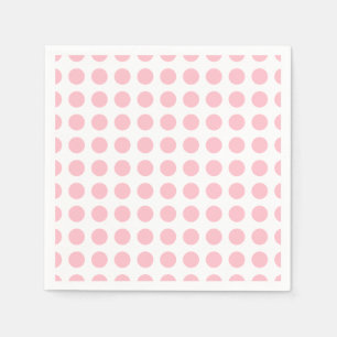 Rosa på vit Storlek våg. Polka dots Papprare Pappersservett