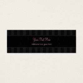 Rosa på Wisps med svart Blommigt, Rand med Monogra Litet Visitkort