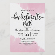 Rosa Paint Bachelorette-partiets inbjudan