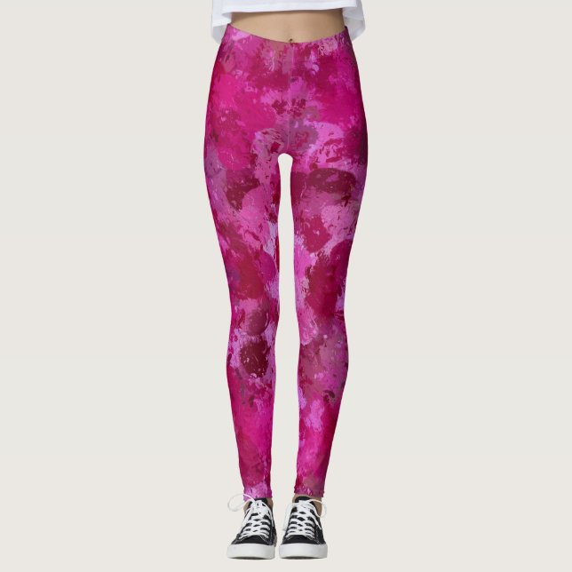 Rosa Paint Bollar Leggings (Framsida)