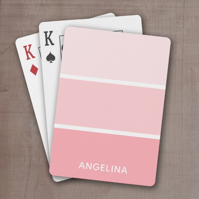  Rosa Paint Chip med eget namn Casinokort (Add a name or monogram to these personalized playing cards.)