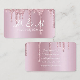 Rosa Paint Glitter Driver flytande övertoning Visitkort