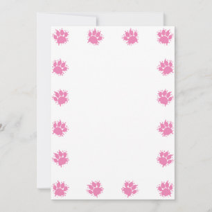 Rosa Paint Splatter Hund Tass avtryck DIY Card Kort