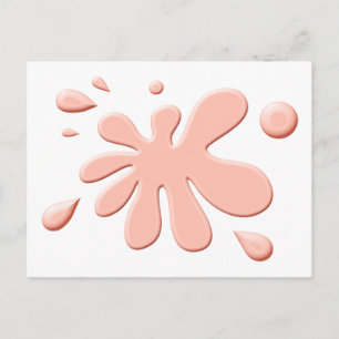 Rosa Paint Splodge Vykort