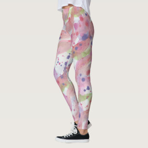 Rosa Paint Stänk Leggings