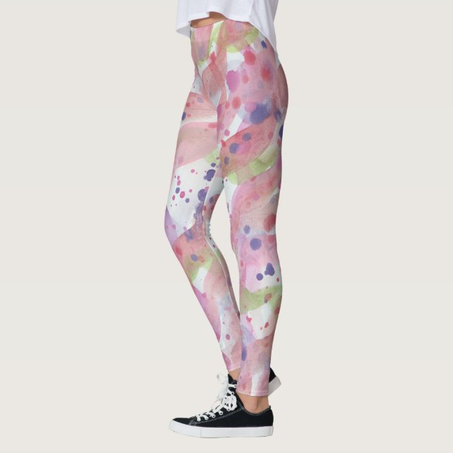 Rosa Paint Stänk Leggings (Vänster)