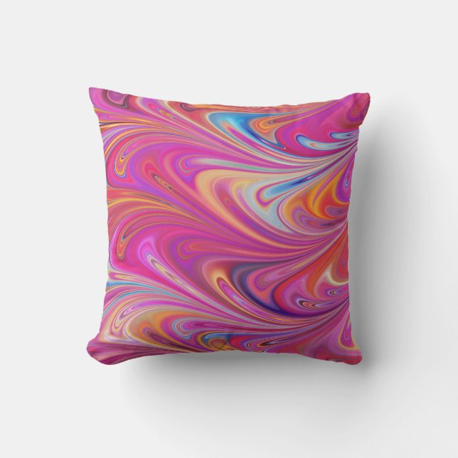 Rosa Paint Swirl Mönster Pillows Kudde (Framsida)