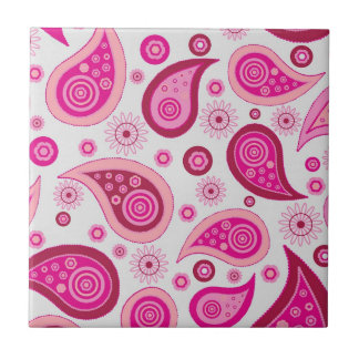 Rosa Paisley Boho Mönster Kakelplatta
