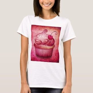 Rosa Paisley Cuptårta T-shirt