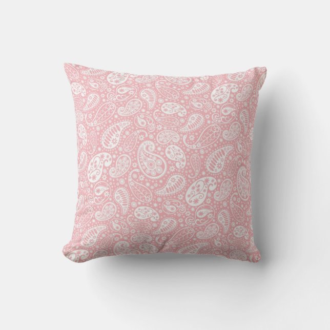 "Rosa Paisley Dekorativ kudde" Kudde (Framsida)