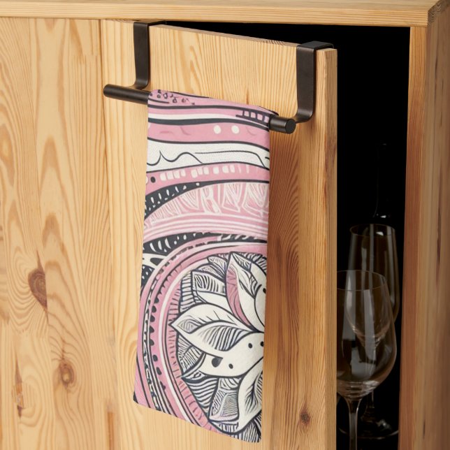 Rosa Paisley Hemmet Studio Köks Handdukar (Thirds Fold)