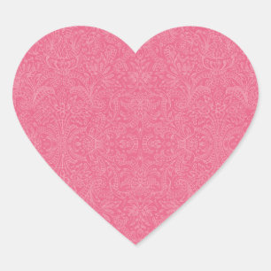 Rosa Paisley Hjärtformat Klistermärke