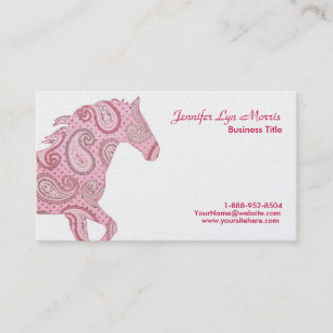 Rosa Paisley Horse Visitkort