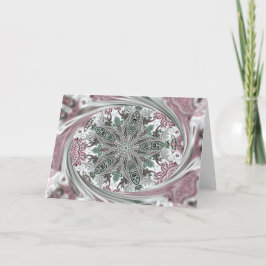 Rosa Paisley Kaleidoscope för jul eller när som Helgkort