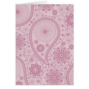 Rosa paisley mönster hälsningskort