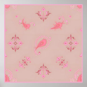 Rosa Paisley Mönster Poster