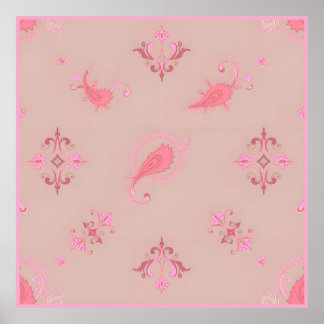 Rosa Paisley Mönster Poster