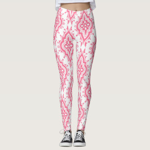 Rosa Paisley-mönstrade Leggings