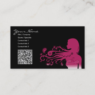 rosa paisley: qr kodifierar visitkort
