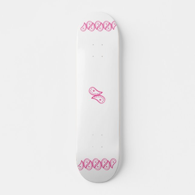 Rosa Paisley Skateboard Bräda 21,5 Cm (Framsida)