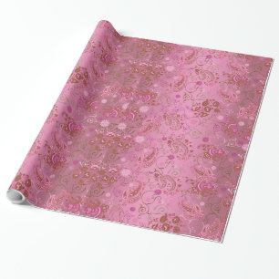 Rosa Paisley som slår in papper Presentpapper