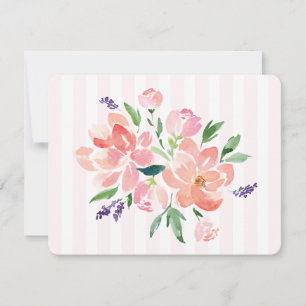 Rosa Paked Peony Stripe Anteckningskort