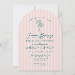 Rosa Palm Springs Pastell Strand Möhippa Helg Inbjudningar