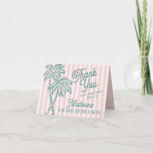 Rosa Palm Springs Pastell Strand Tacksamhetskort Tack Kort