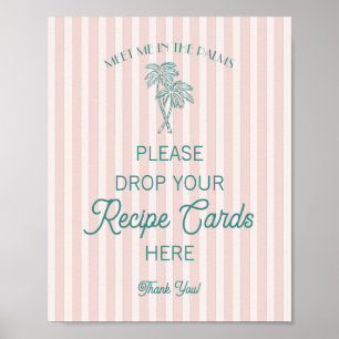 Rosa Palm Springs Strand Dela ett recept Bröllop Poster