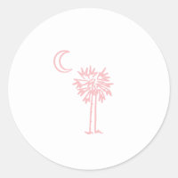 Rosa Palmetto Måne Sticker