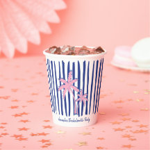 Rosa palmpar på blå ränder möhippa