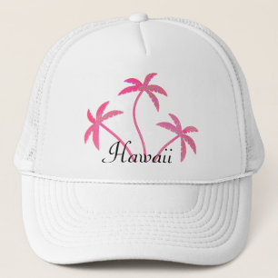 Rosa palmträd Hawaii Truckerkeps