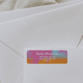Rosa Palmträd Returadressetikett Returadress Etikett